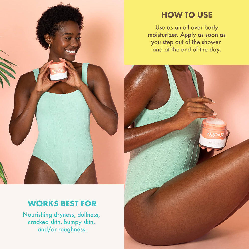 Kopari Coconut Melt in shower setup highlighting 8-in-1 versatility
