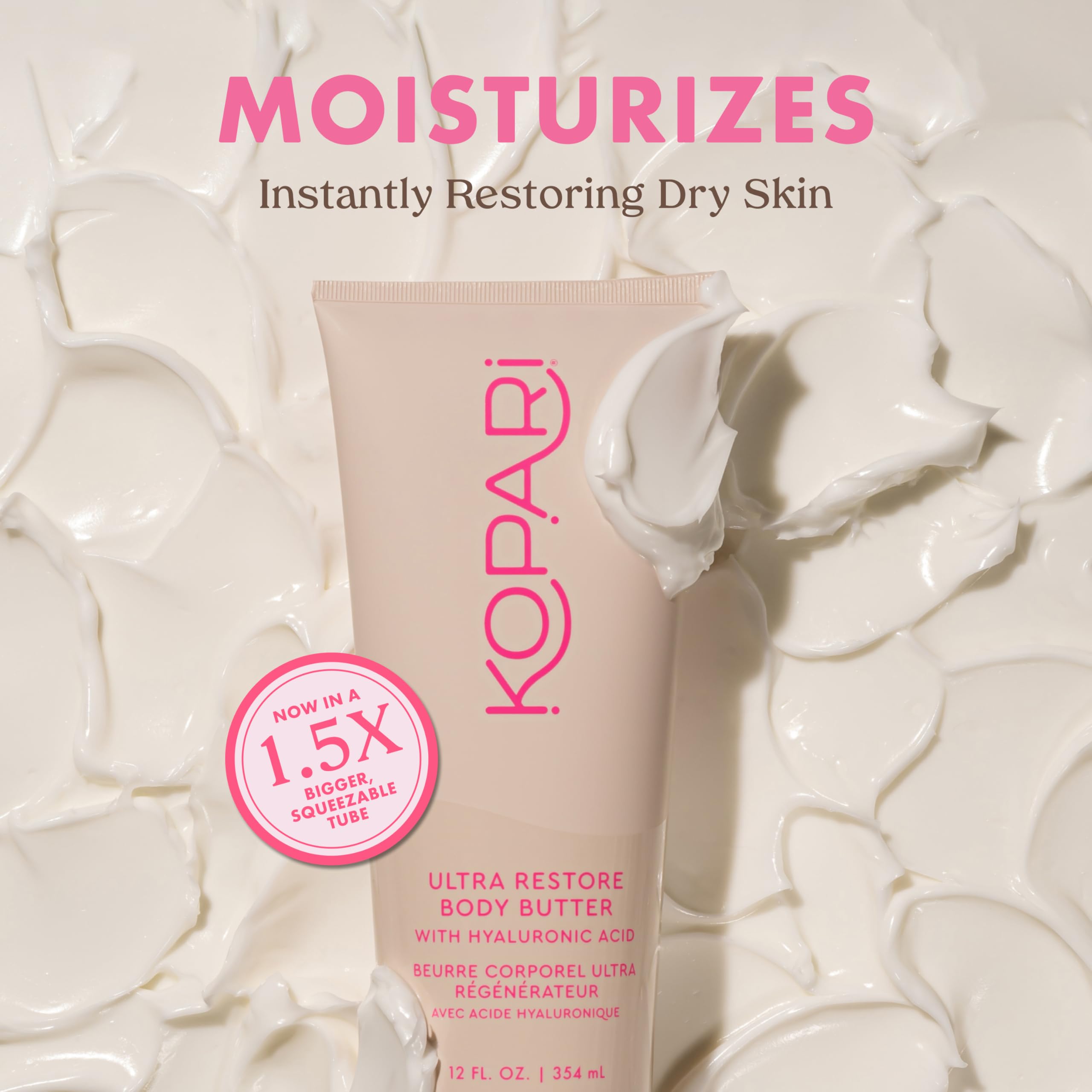 Kopari Ultra Restore Butter texture on skin for smooth full-body application.