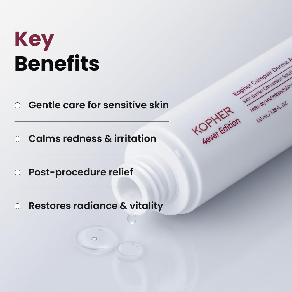 Kopher Curepair Derma Ampoule Mist with 10GF growth factors graphic illustrating skin support.