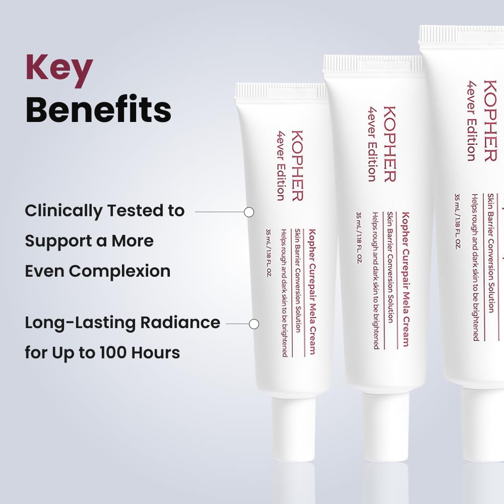 Kopher Curepair Mela Cream hand-application demonstrates quick absorption and comfortable wear.