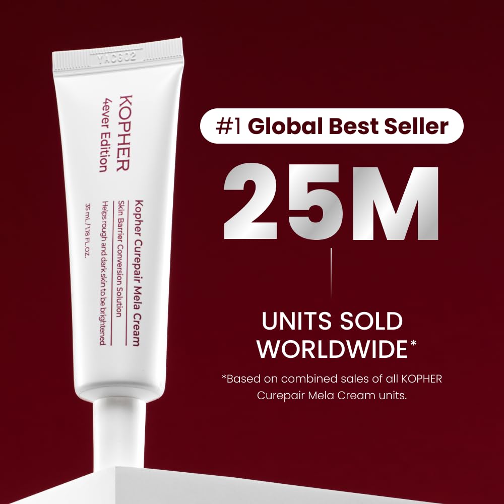 Kopher Curepair Mela Cream texture swatch reveals lightweight, hydrating application.