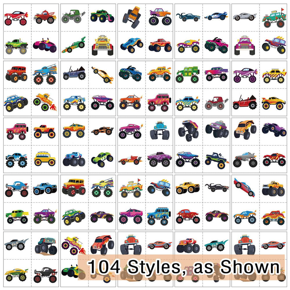 Kopokita Monster Truck Tattoo pattern 02 adds playful color to kids' party activities.