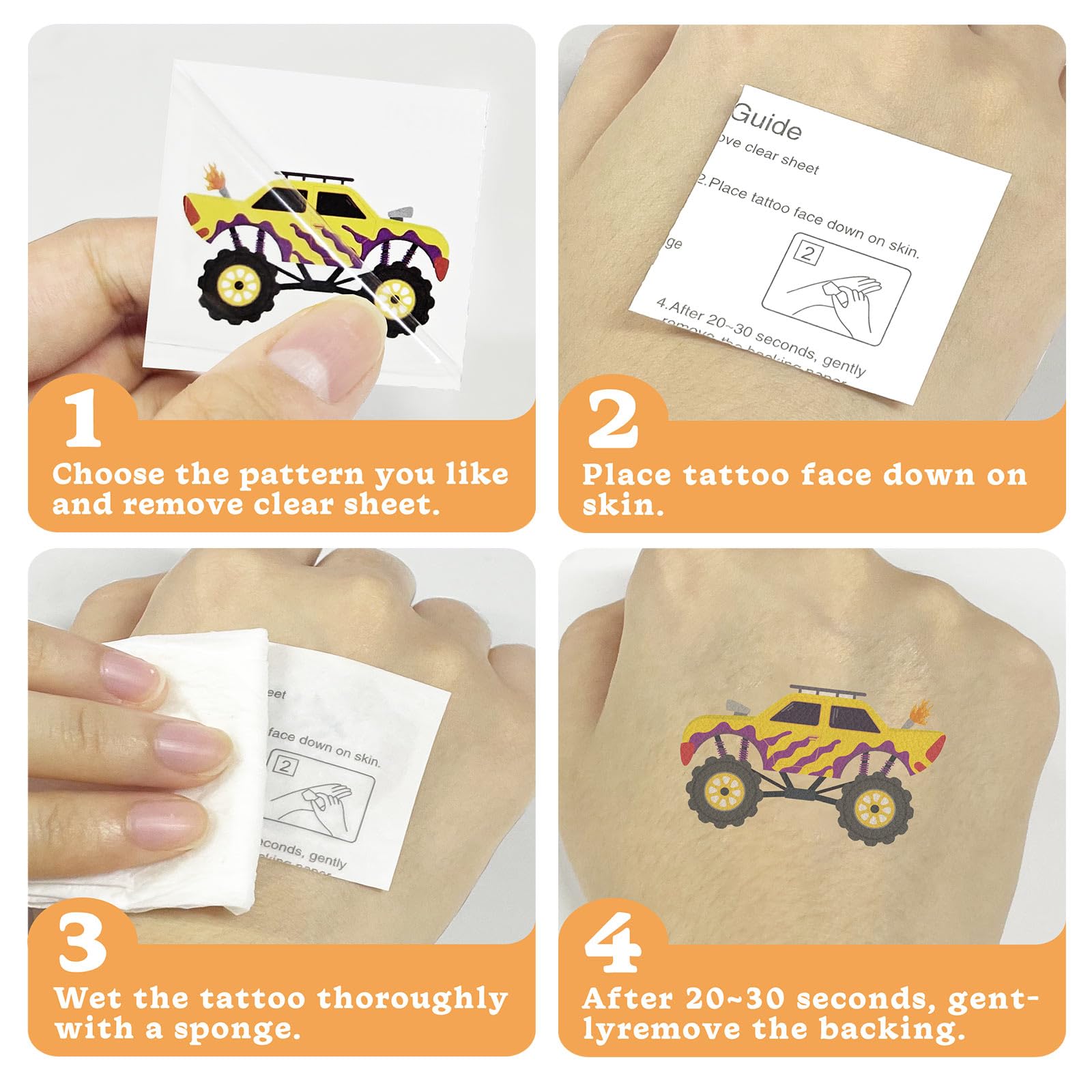Kopokita Monster Truck Tattoo pattern 07 adds surprise in gift bags.