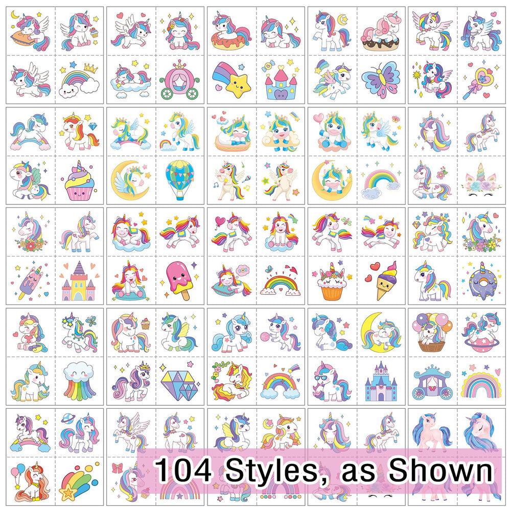 Kopokita unicorn tattoos assorted patterns for kid-friendly play.
