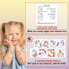 Kopokita unicorn tattoos pre-cut dotted lines enable tear-out.