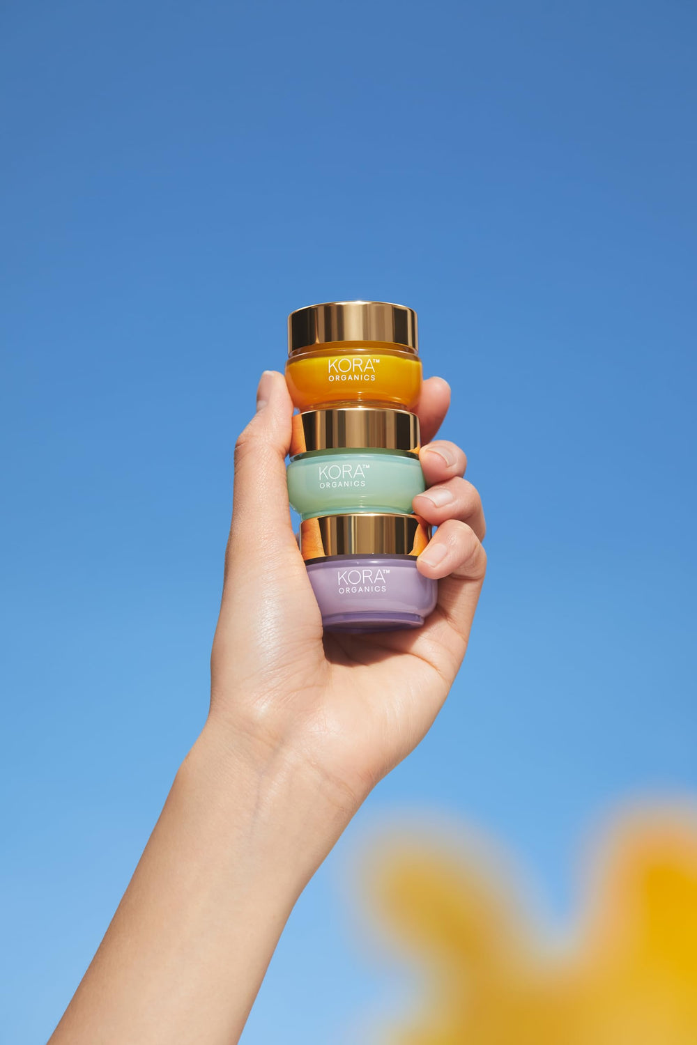 Cruelty-free vegan symbol shown on KORA Organics packaging.