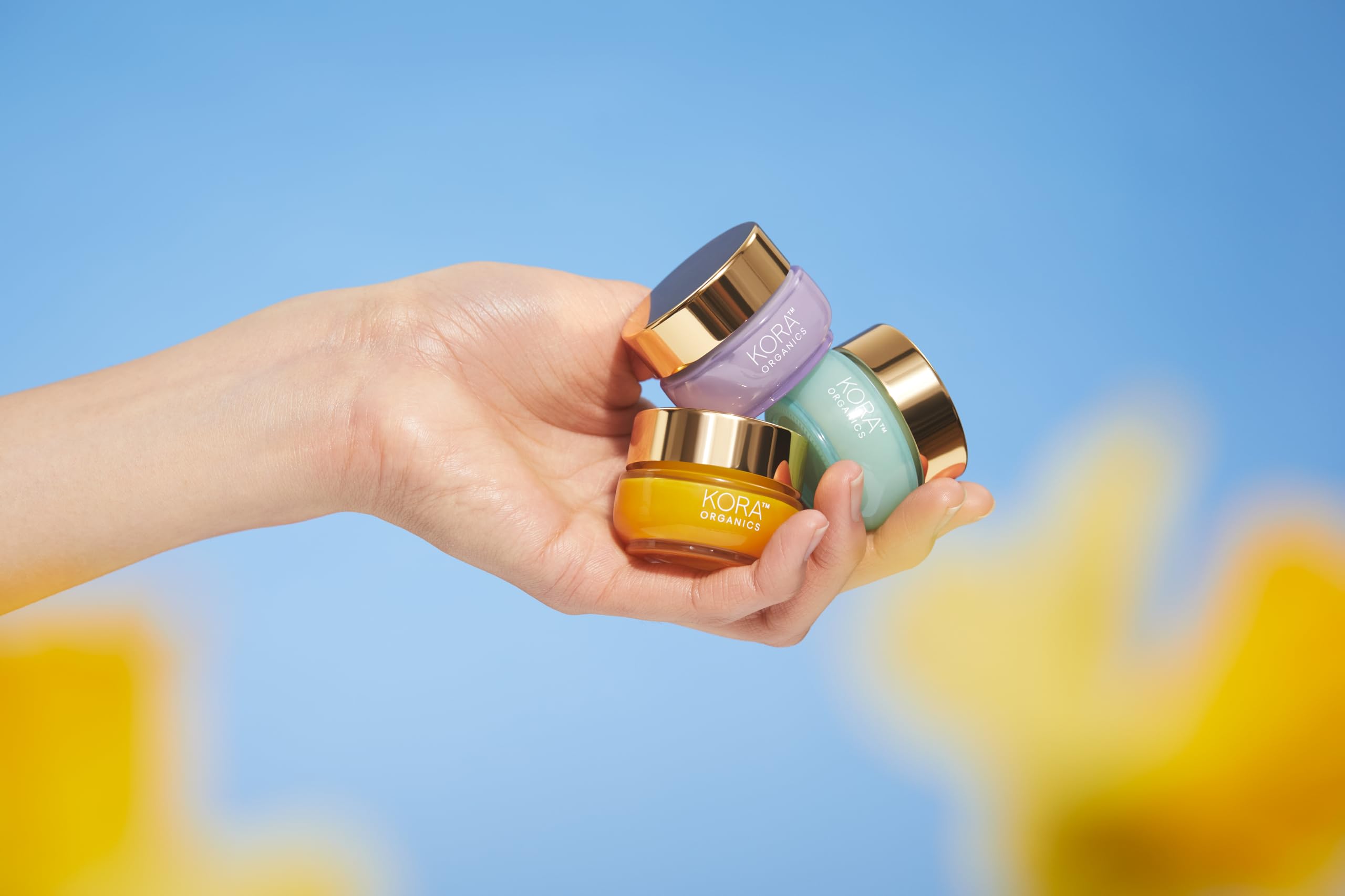 Packaging and labeling of KORA Organics Turmeric Glow moisturizer.