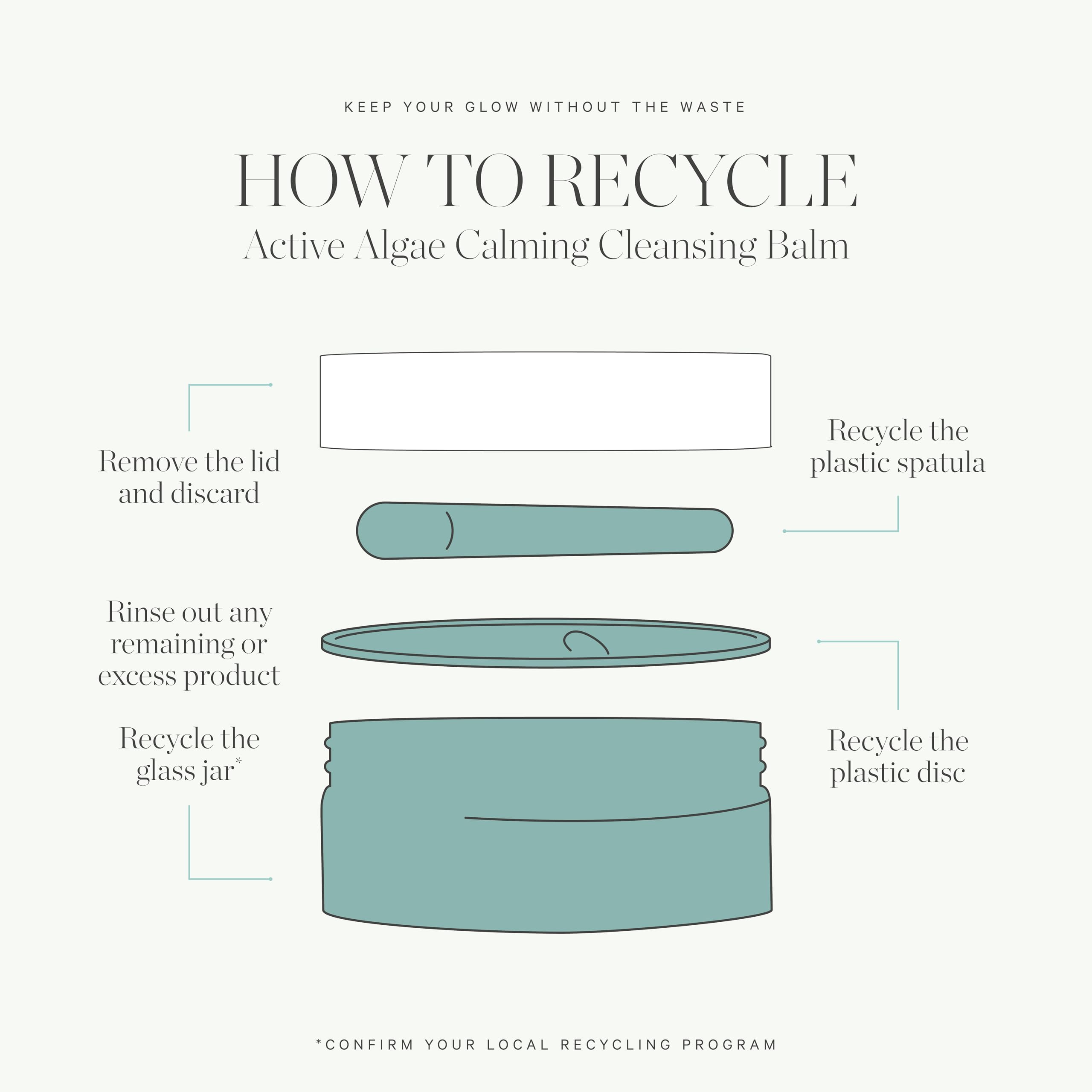 KORA Organics Active Algae Cleansing Balm includes a spatula for easy scooping.