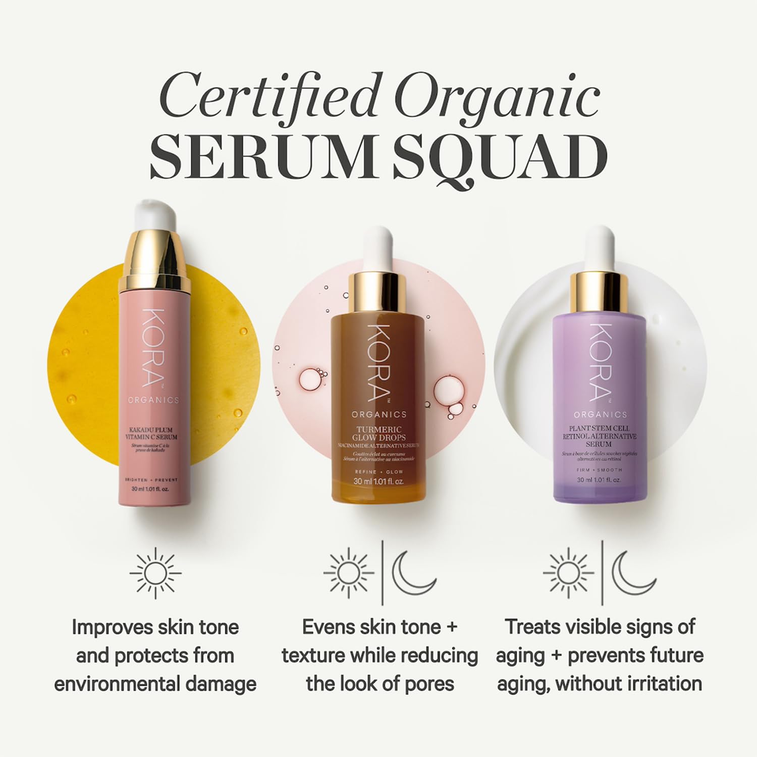 KORA Organics Kakadu Plum serum on clean face for daily protection