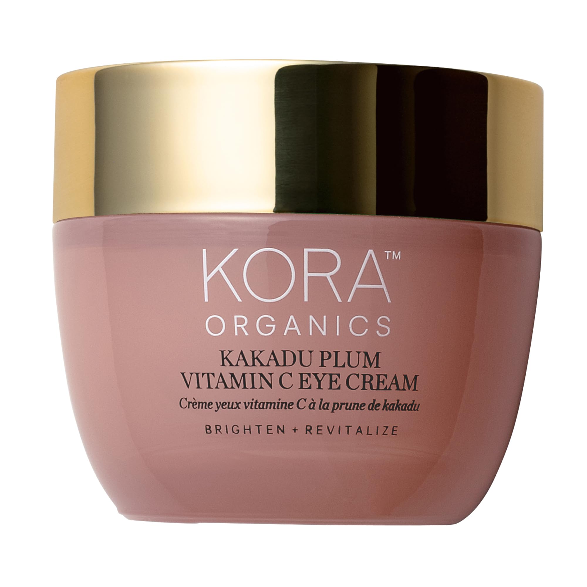 KORA Organics Kakadu Plum Vitamin C Eye Cream bottle close-up highlighting hydrating formula