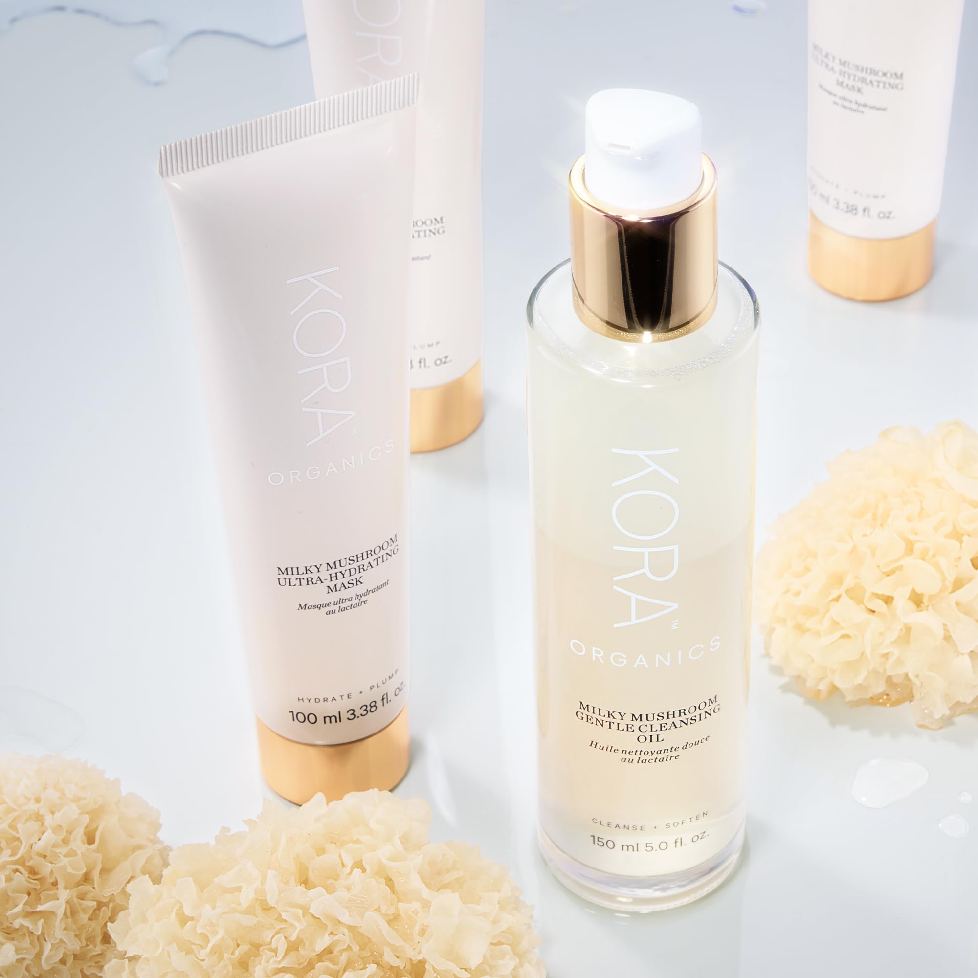 KORA Organics Milky Mushroom Mask aloe leaf soothing moisture.