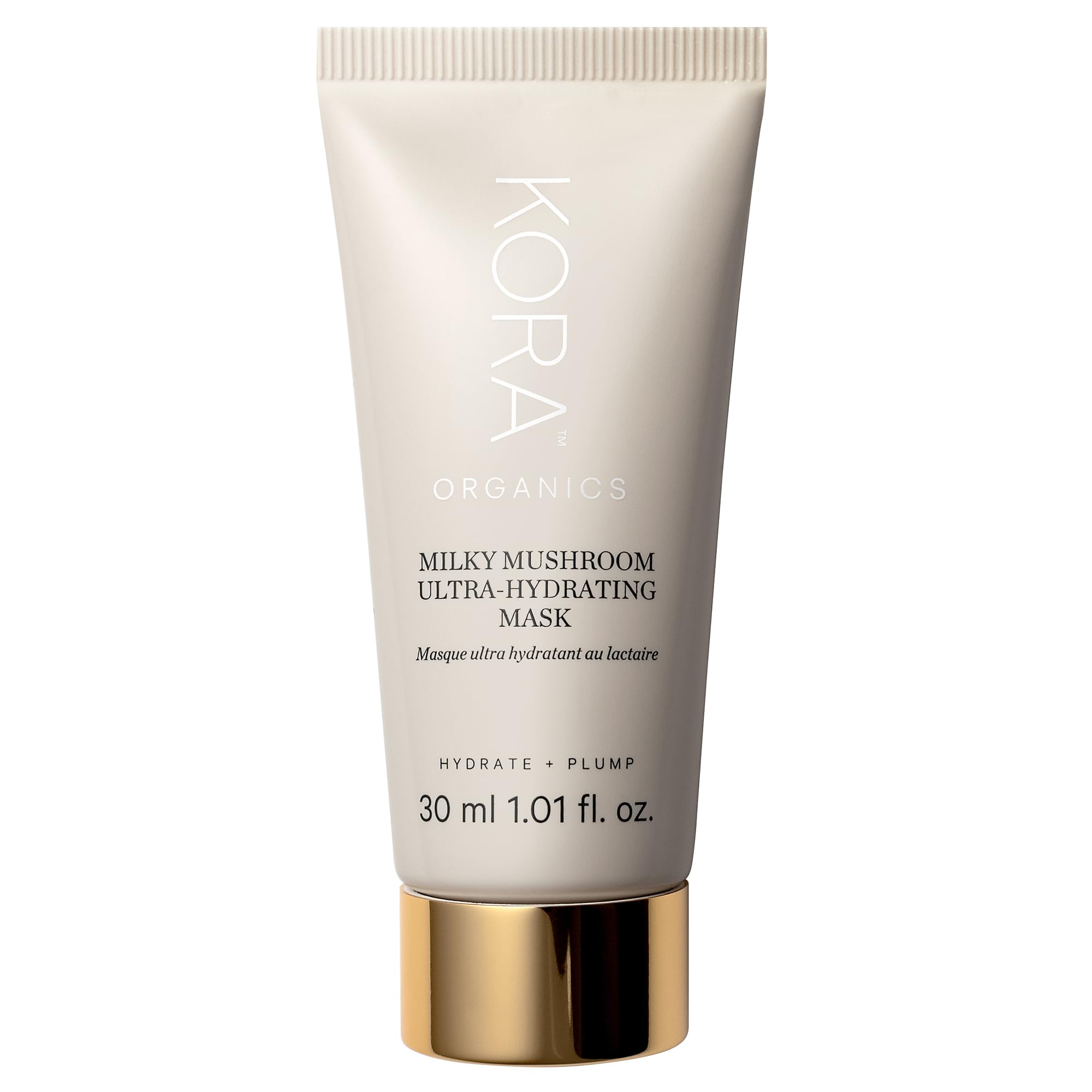 KORA Organics Milky Mushroom mask jar close-up showing creamy hydration