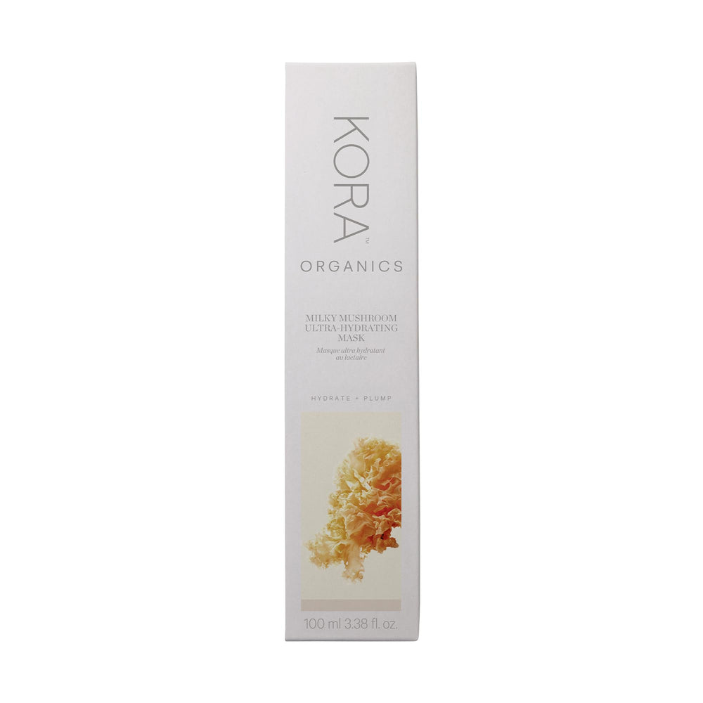 KORA Organics Milky Mushroom Mask radiant finish after use.