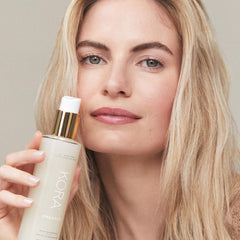 KORA Organics Milky Mushroom Oil Cleanser milk texture close-up for smooth cleansing.