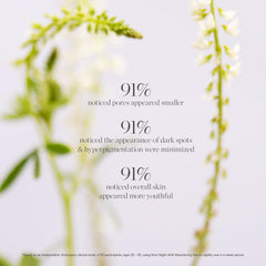 KORA Organics Noni Night AHA Serum ingredients close-up featuring lactic acid and citrus extracts