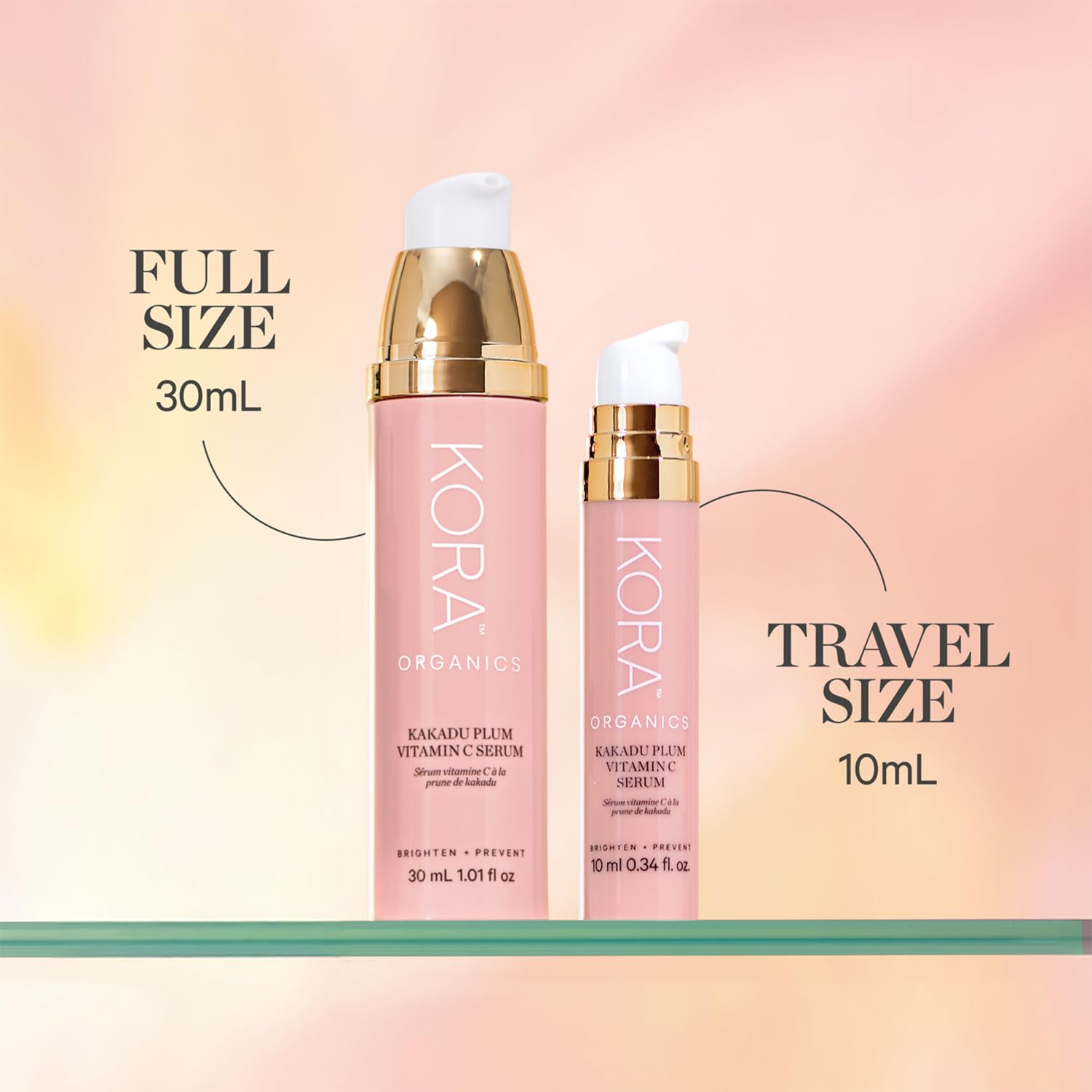 KORA Organics serum ingredients close-up featuring Kakadu Plum and Acerola for brightening