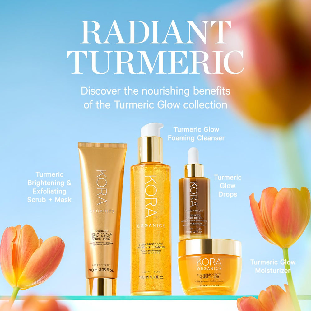 Turmeric Glow Foaming Cleanser delivers a light, refreshing lather for daily cleansing.