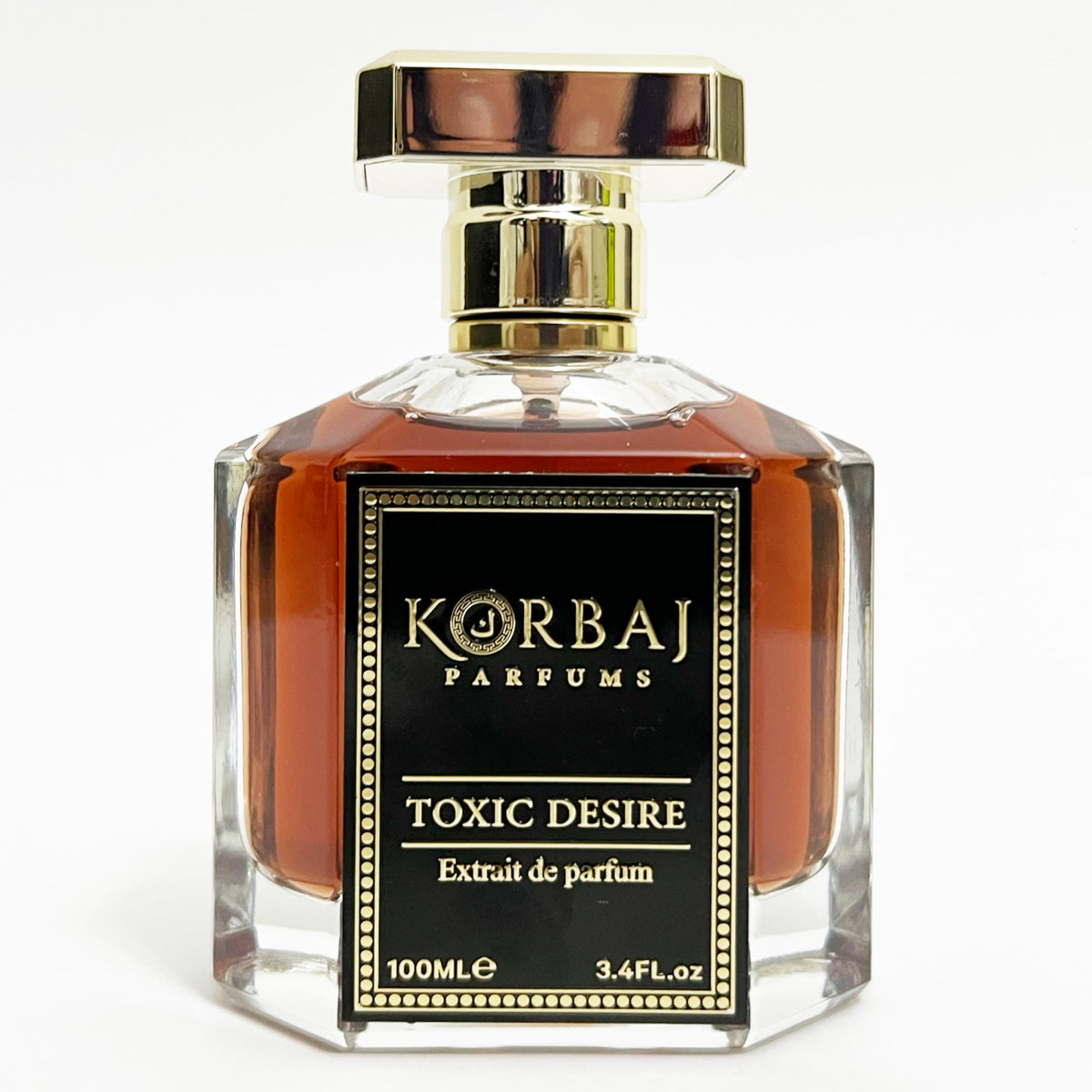 KORBAJ PARFUMS Toxic Desire bottle closeup for a lasting impression