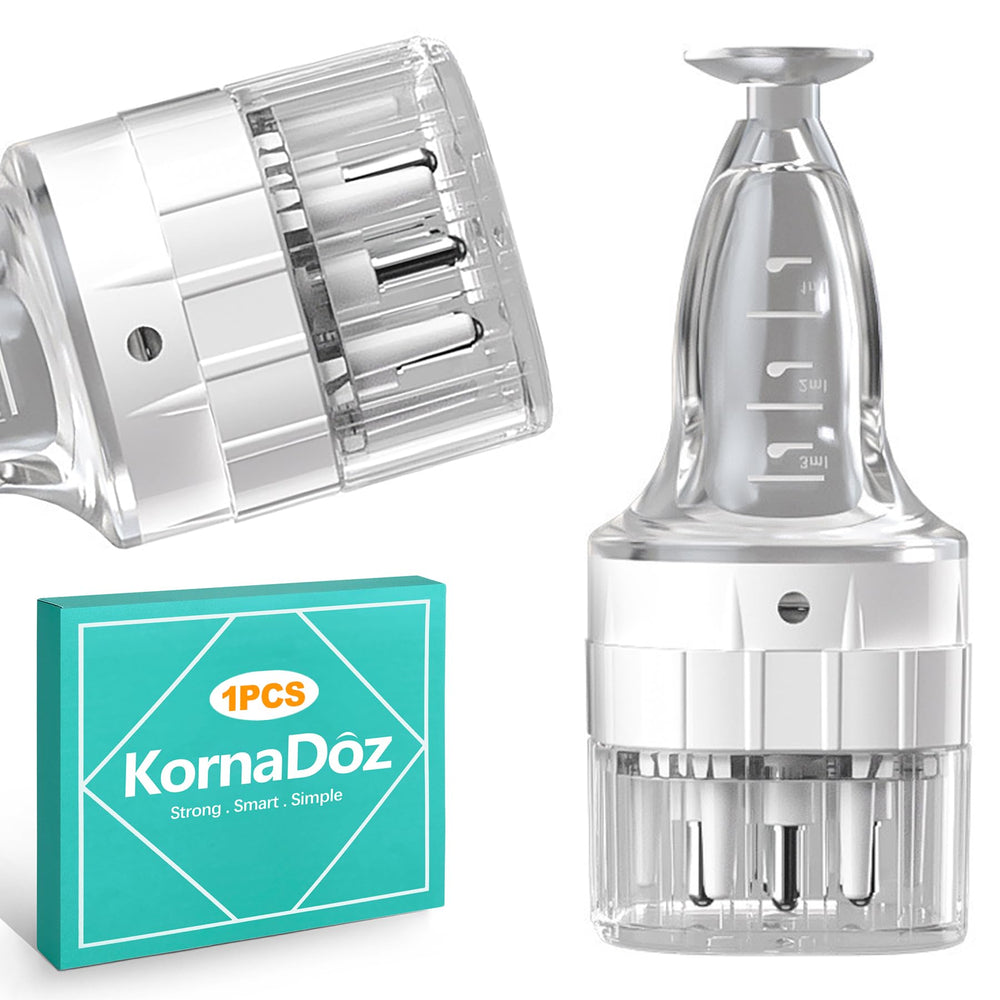 KornaDoz scalp applicator comb delivering precise roots treatment