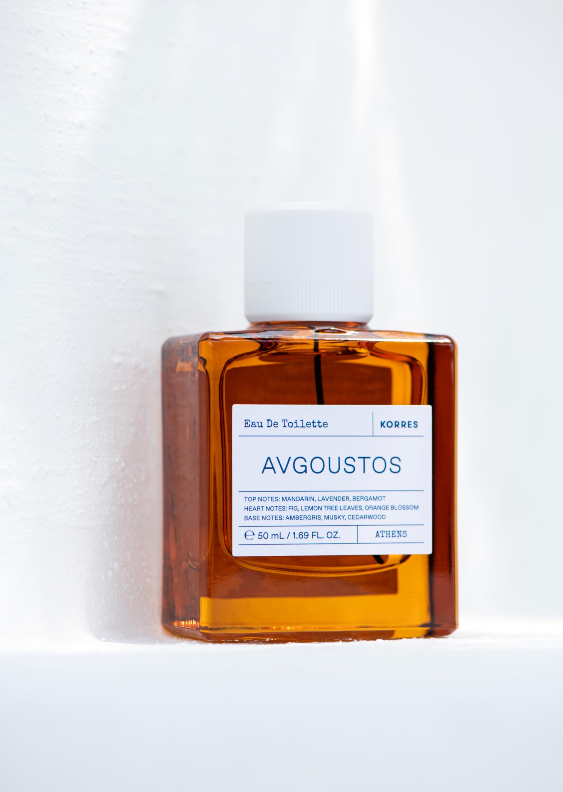 KORRES Avgoustos dry-down with cedarwood and ambergris warmth