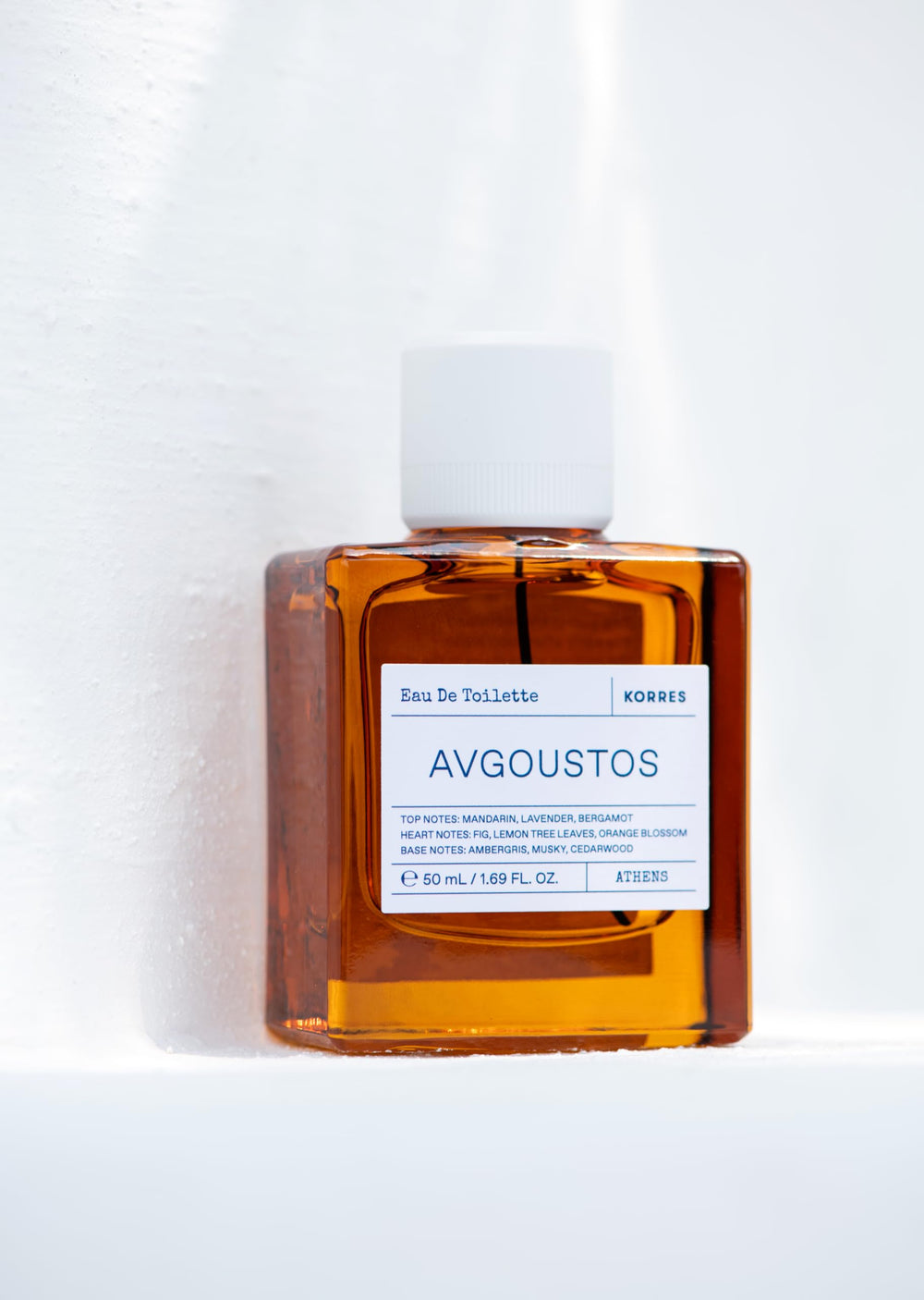 KORRES Avgoustos dry-down with cedarwood and ambergris warmth