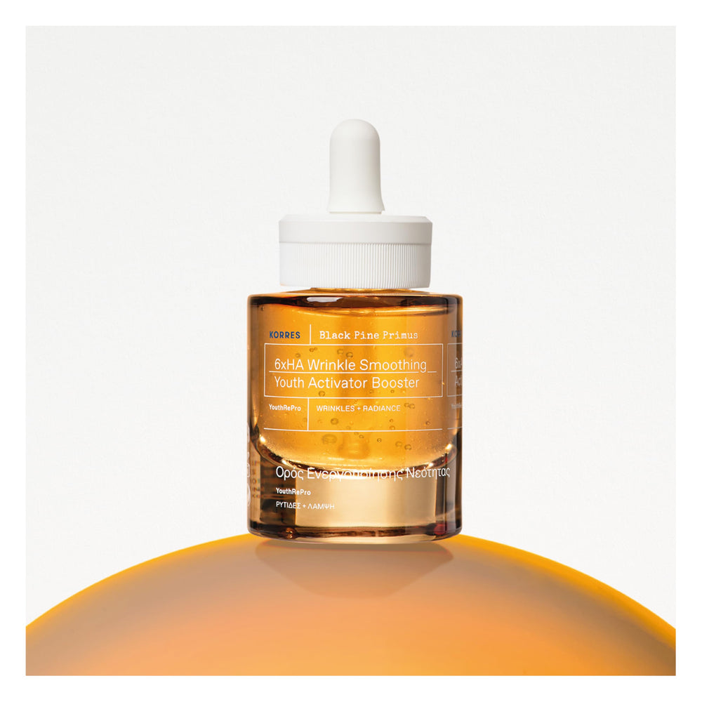 KORRES Oil-free water gel texture shown absorbing quickly.