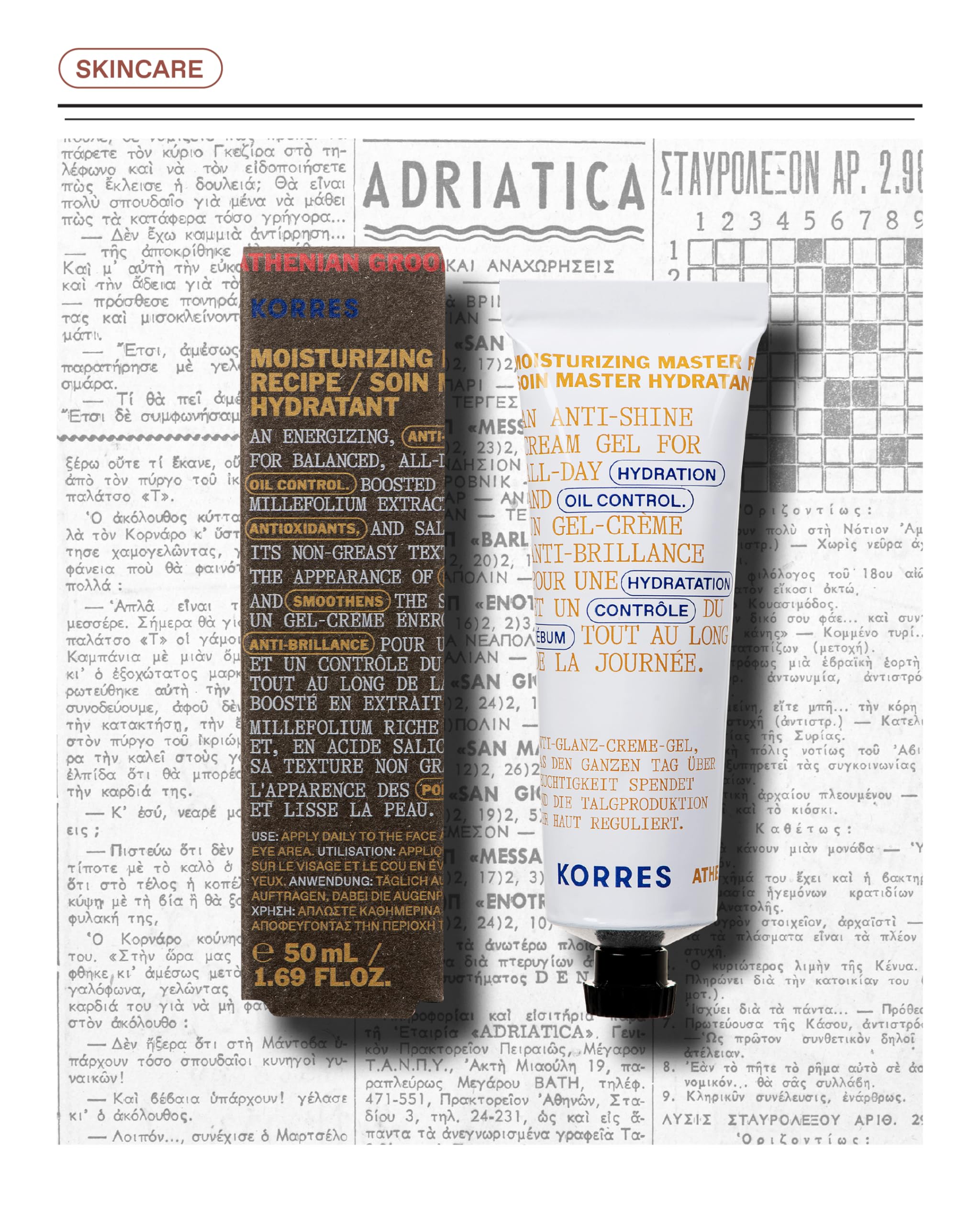 KORRES Athenian Grooming Mattifying Moisturizer with salicylic acid refines pores.