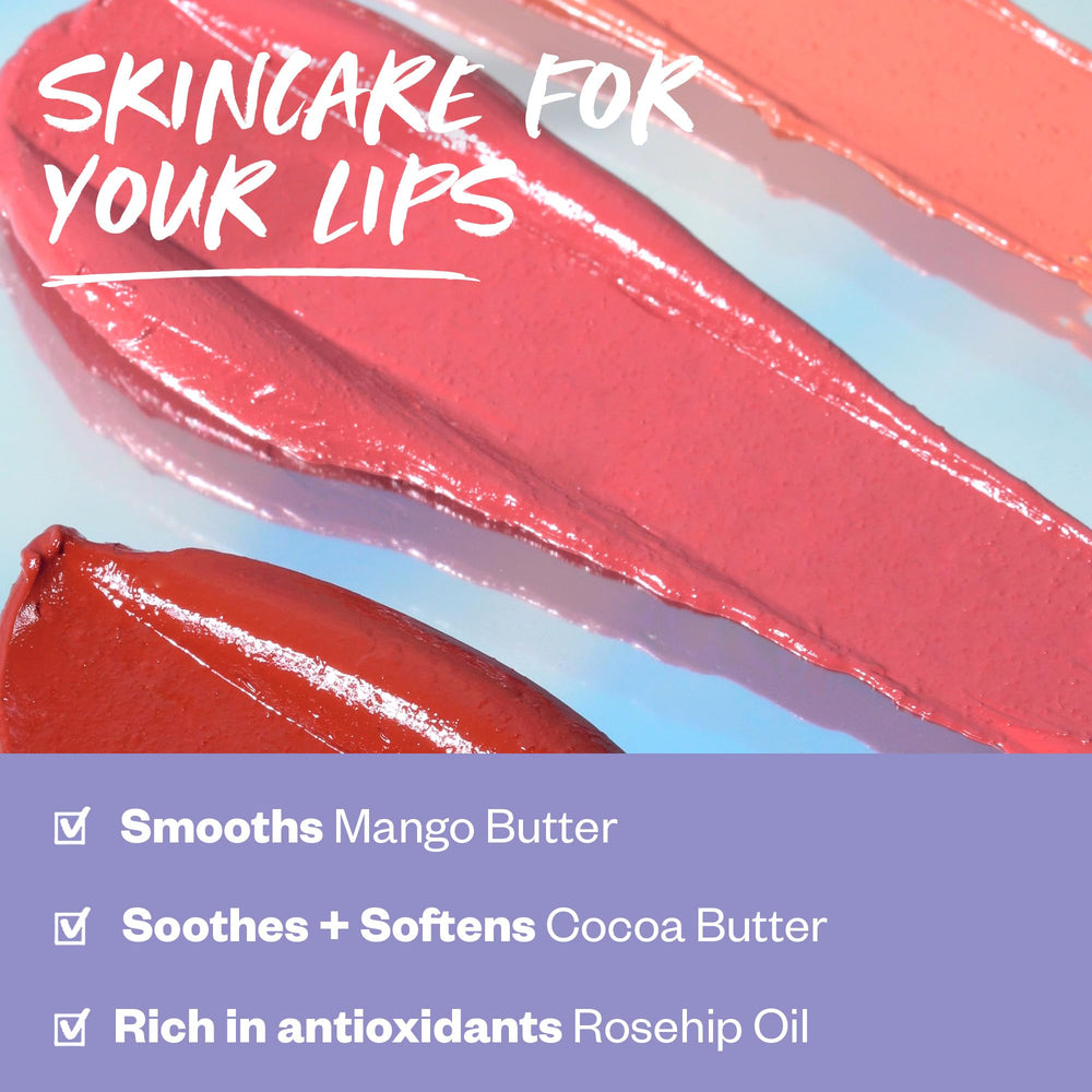 Kosas active butter and oil blend close-up for rich lip care.