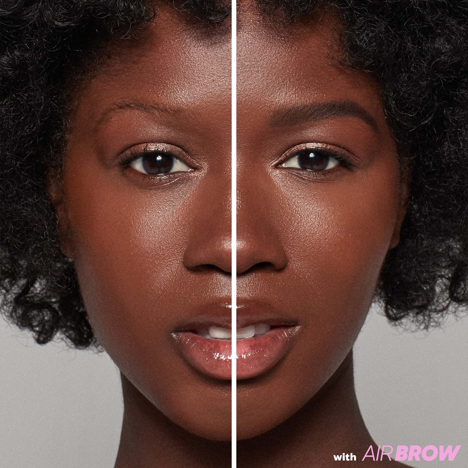 Kosas Air Brow swatch on brow showing natural tint and dimension.