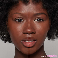 Kosas Air Brow swatch on brow showing natural tint and dimension.