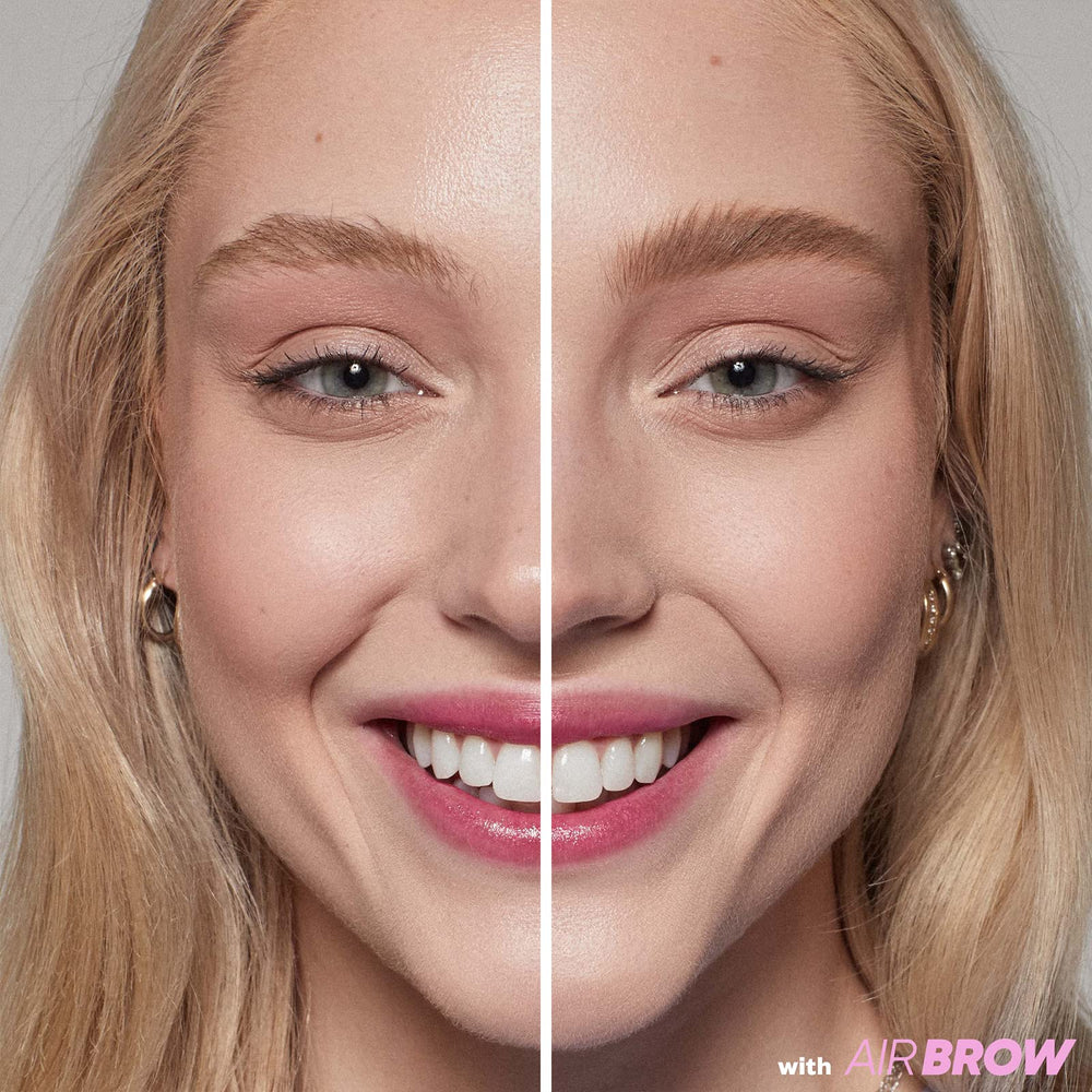 Kosas Air Brow Tinted Gel texture swatch reveals creamy buildable color