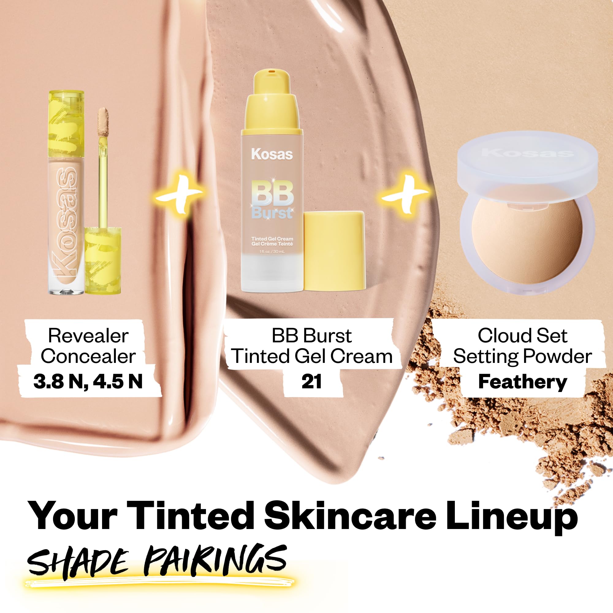 Kosas BB Burst ingredients illustration featuring copper peptides and skin-supporting actives.