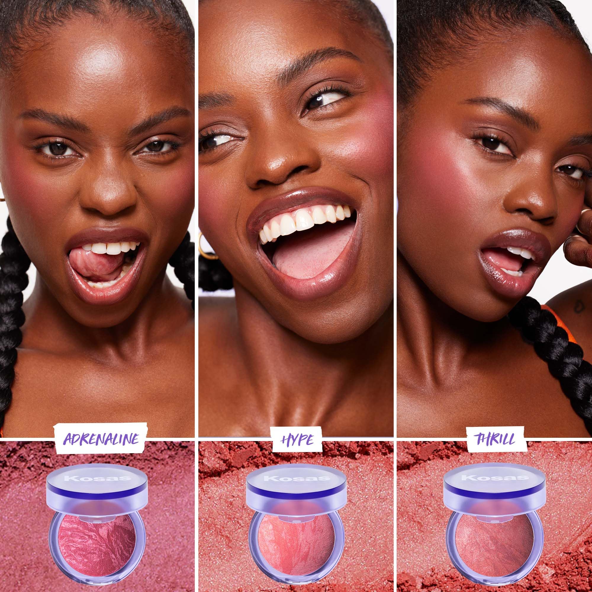Kosas Blush is Life cheek swatch on skin for natural glow