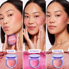 Kosas Blush is Life close-up on skin shows skin-like finish and natural warmth.