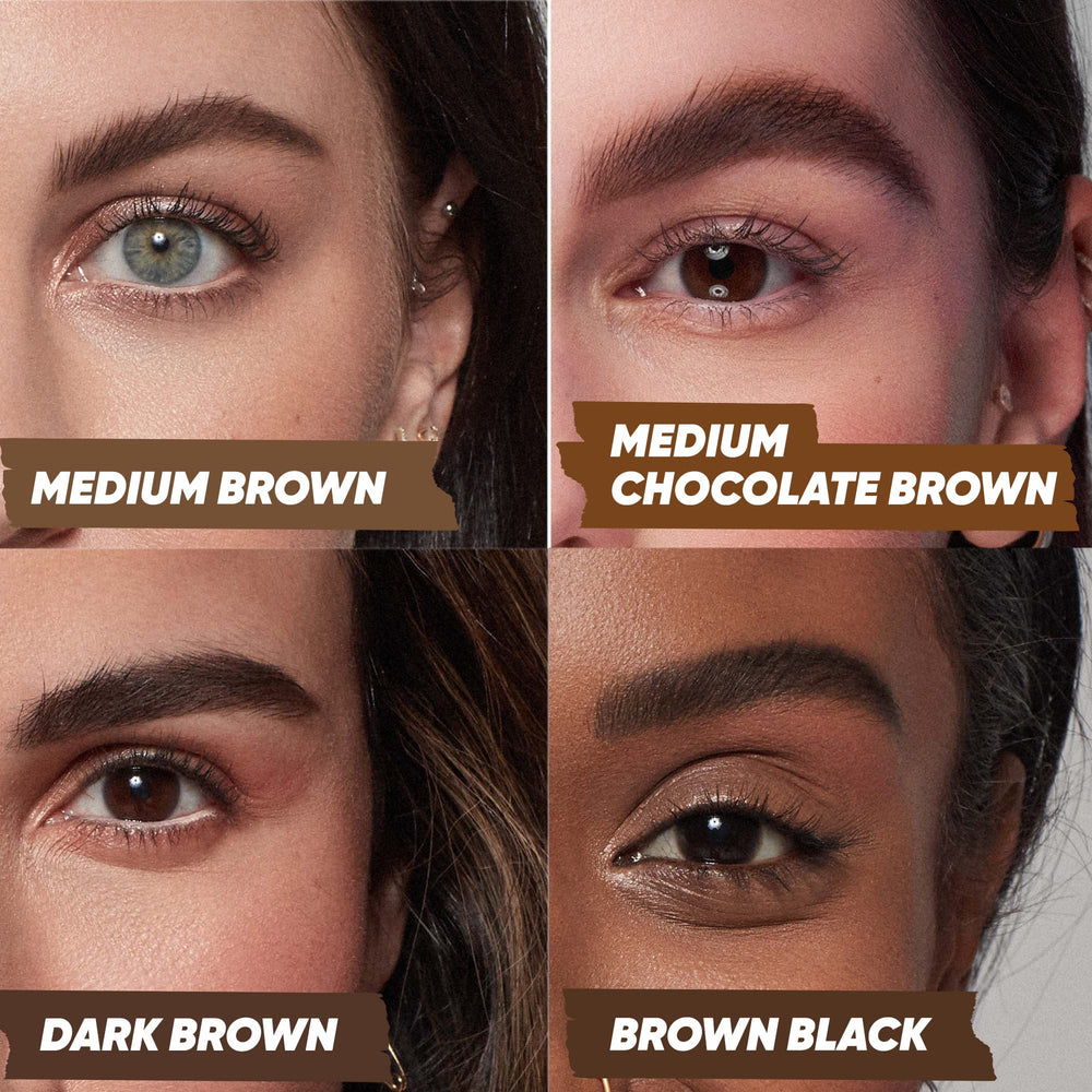 Kosas Brow Pop long wear pigment stays put throughout the day