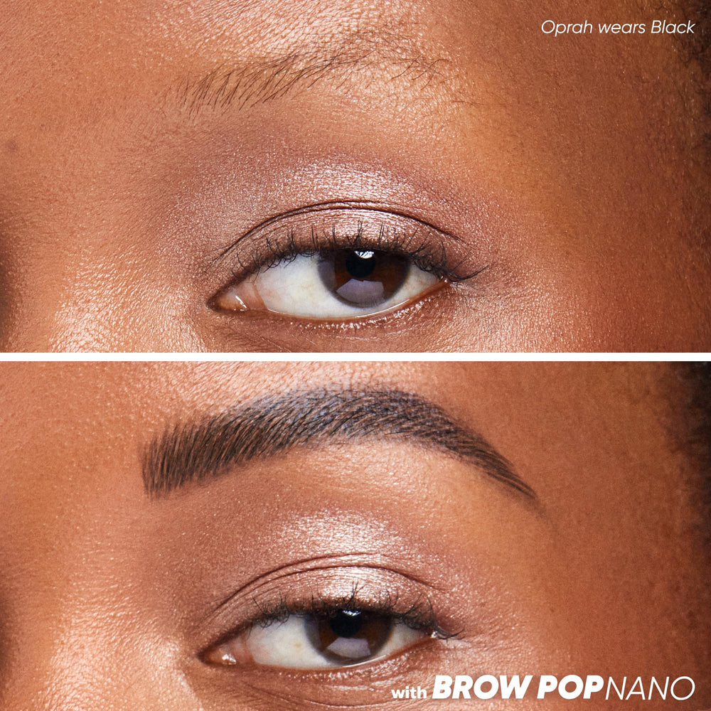 Kosas Brow Pop Nano 1mm tip creating feathery, natural-looking detail