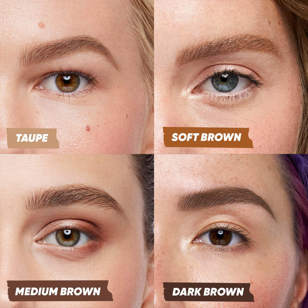 Kosas Brow Pop Nano with the included spoolie ready for brow brushing and prep.