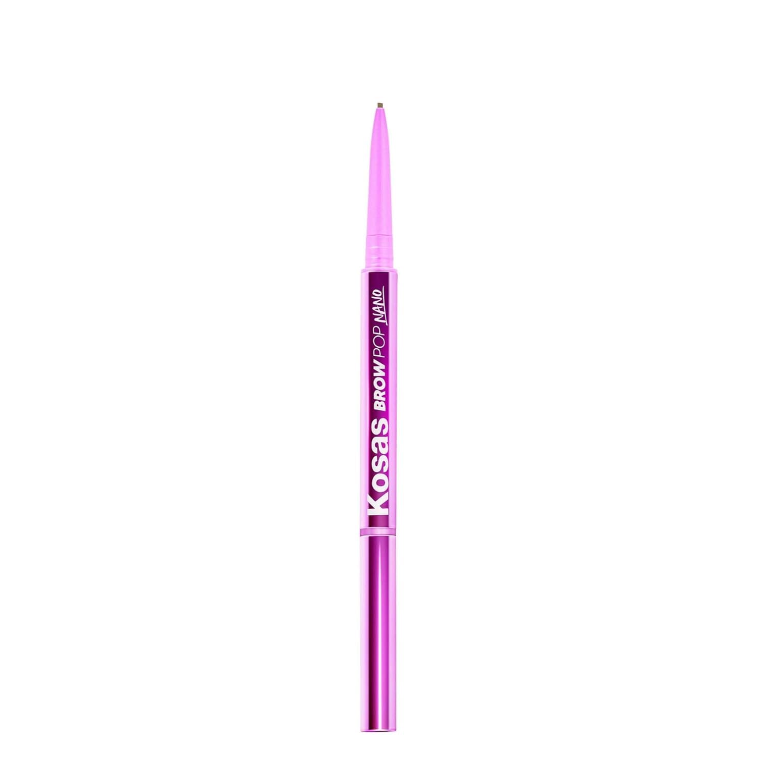 Kosas Brow Pop Nano tip close-up for ultra-fine 1mm precision strokes that look natural.
