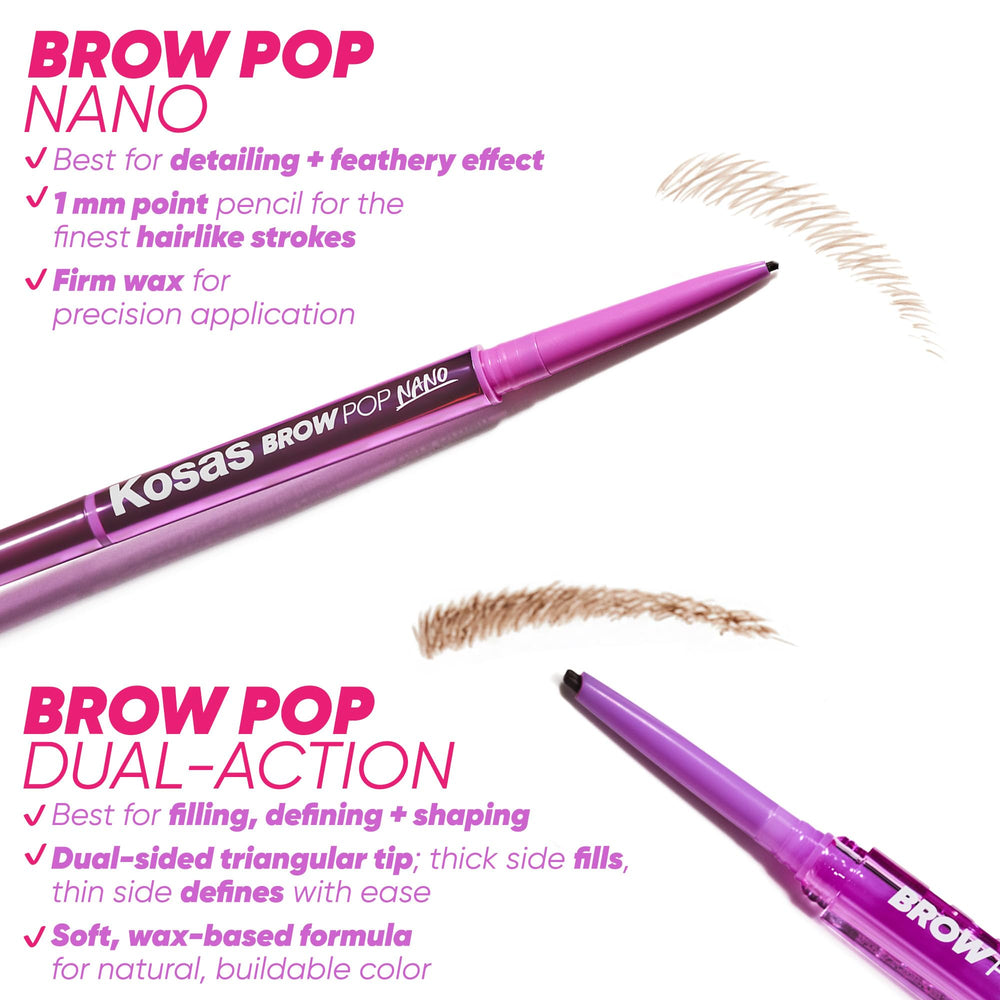 Kosas Brow Pop Nano vegan formula supports clean beauty routines
