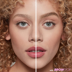 Kosas Brow Pop built-in spoolie blends for seamless, natural results.