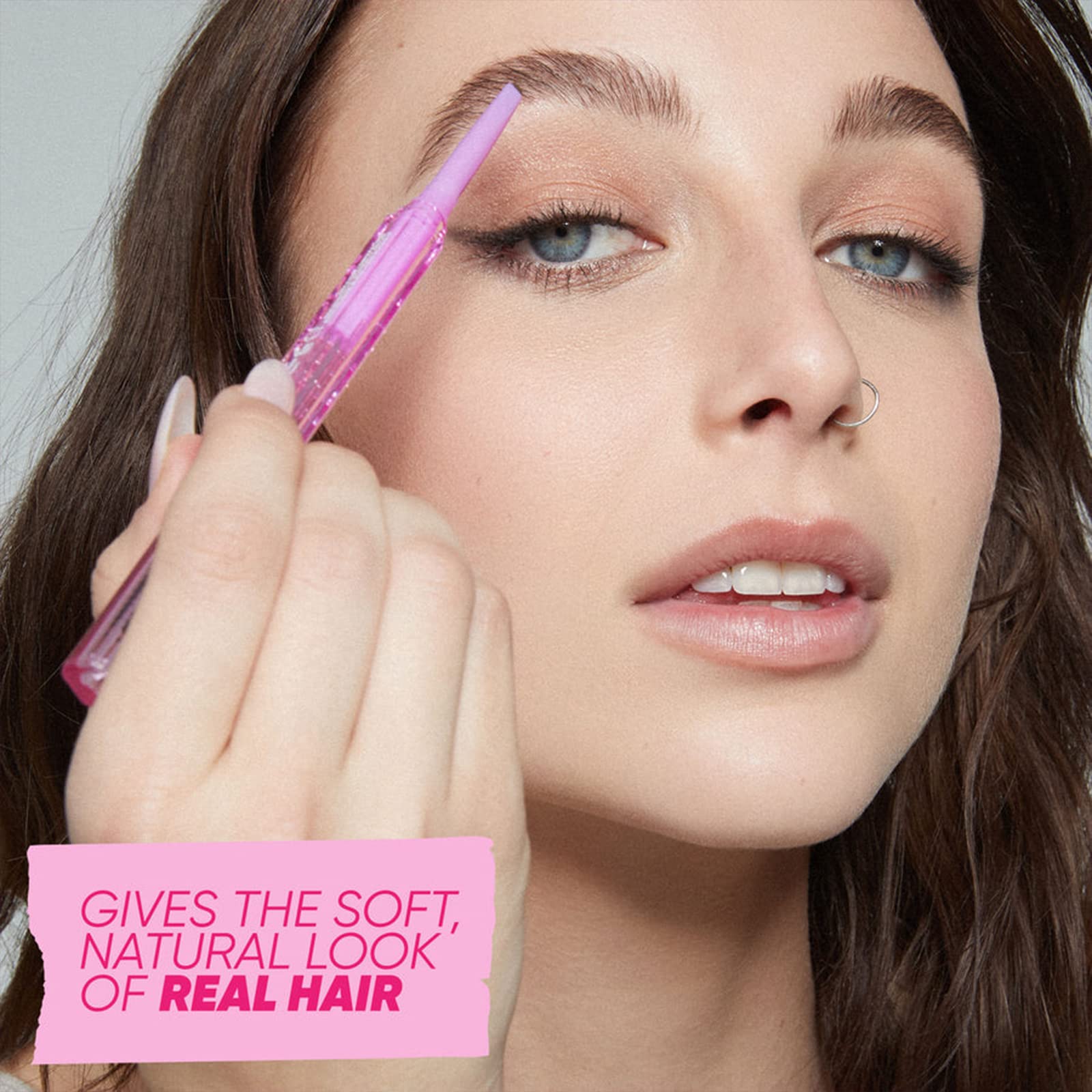 Kosas Brow Pop thick side fills sparse brows for fullness.