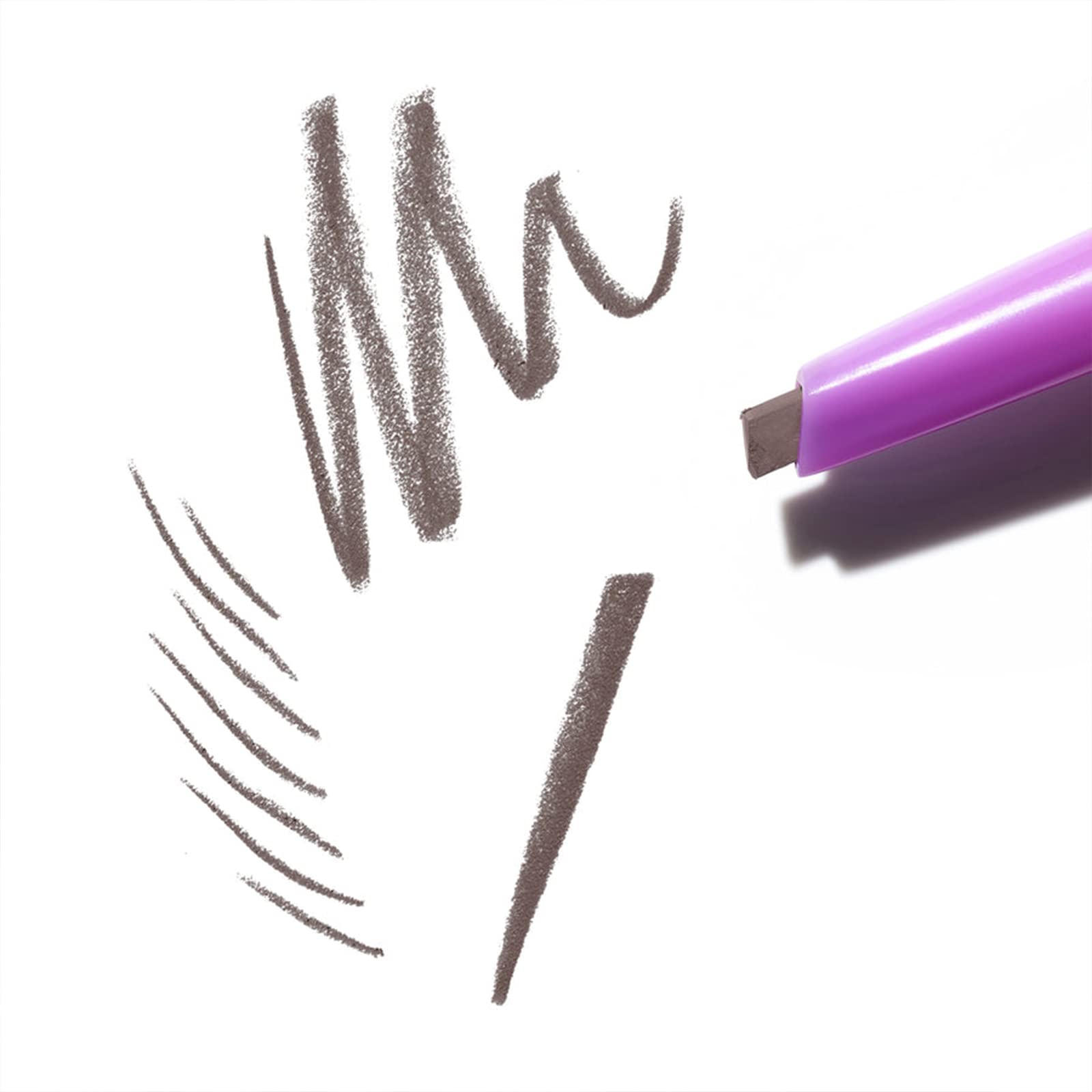 Kosas Brow Pop thin side creates precise, feathered strokes for realism.