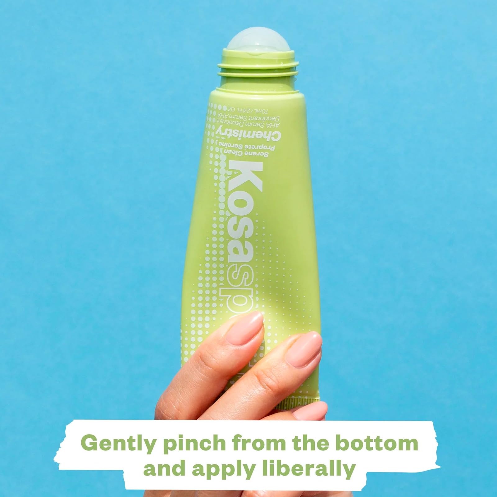 Kosas Chemistry baking-soda-free close-up highlights a fragrance-free clean formula.