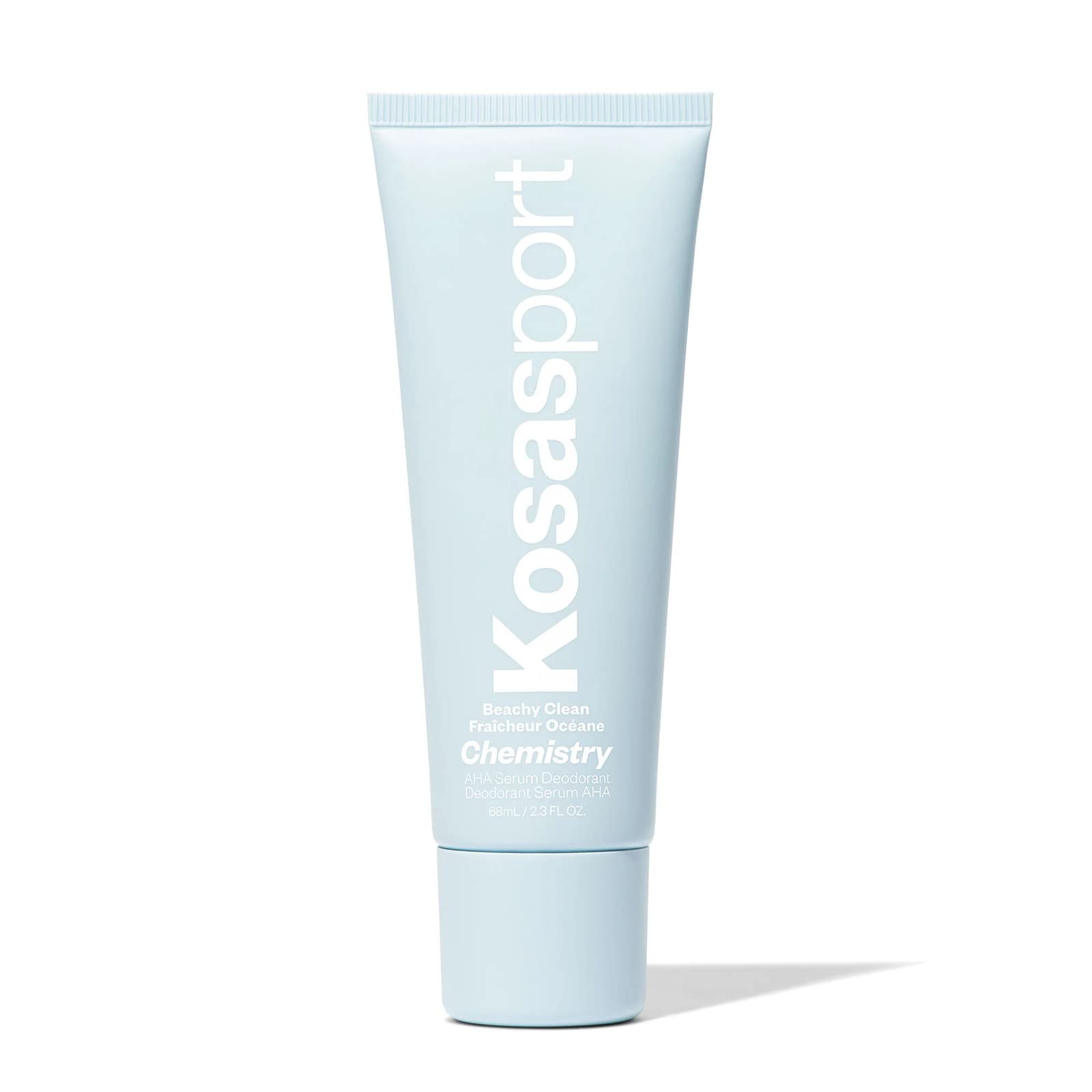 Kosas Chemistry Deodorant bottle showcases an aluminum-free formula for sensitive underarms.
