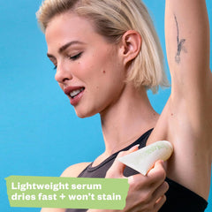 Kosas Chemistry Underarm softening image suggests gentle exfoliation for smoother skin.