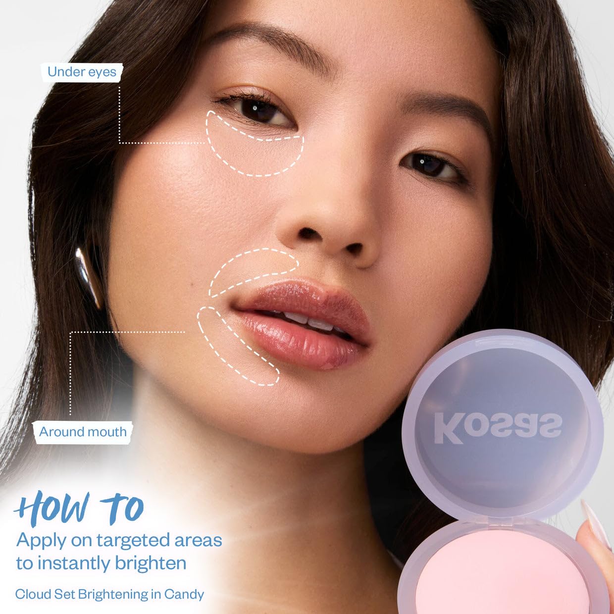 Kosas Cloud Set peach shade swatch brightens under-eye area