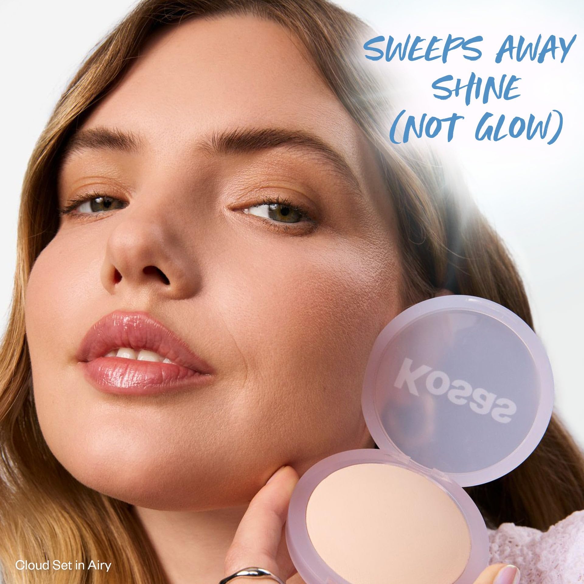 Kosas Cloud Set shine control reduces mid-day shine for a comfortable matte look.