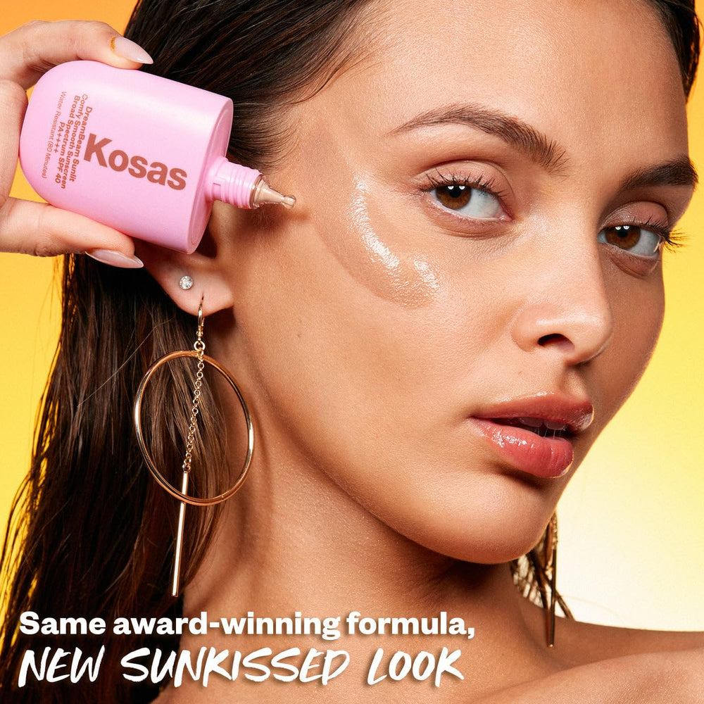Kosas DreamBeam on-skin swatch reveals soft golden hue