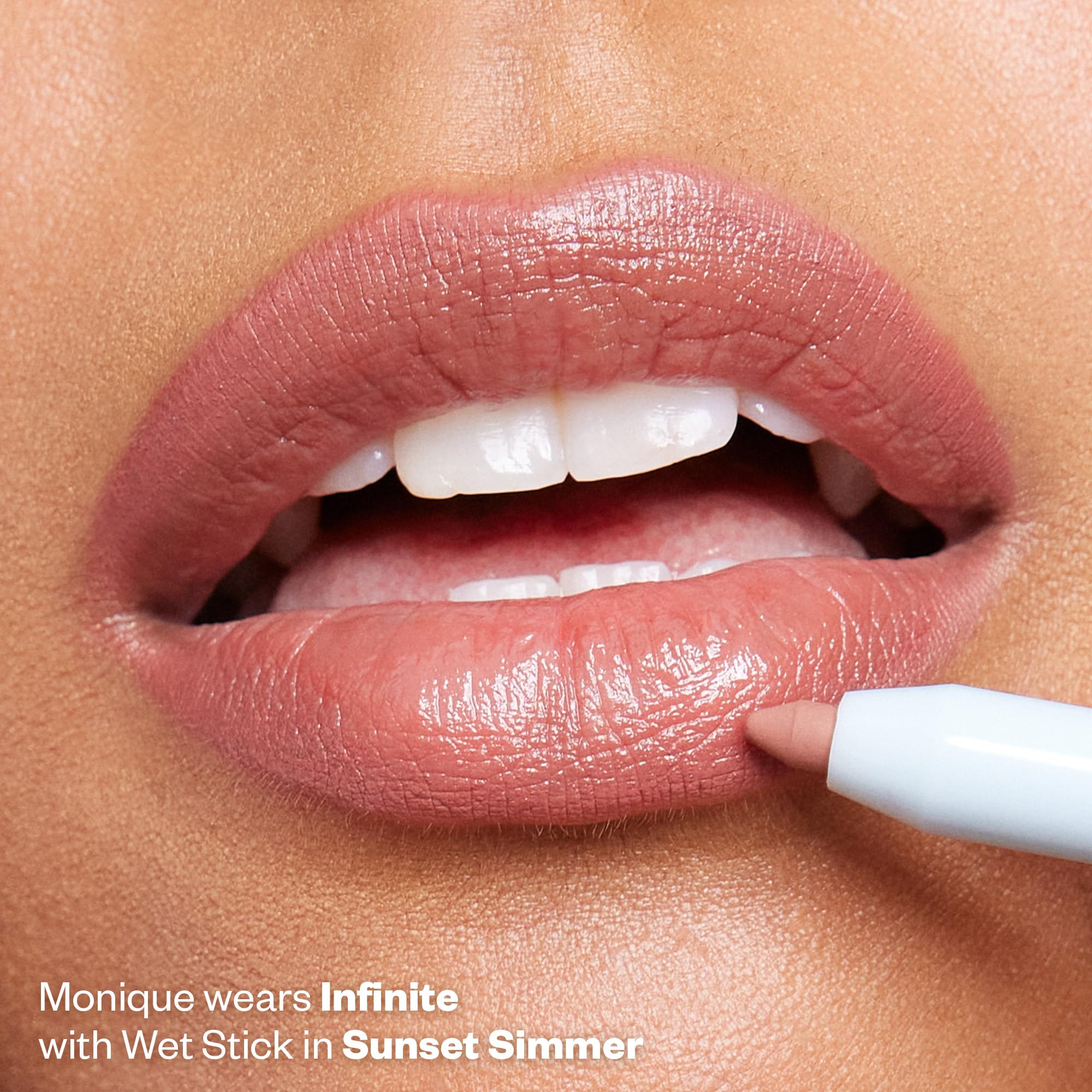 Brush blends edges for a seamless, softened lip line.