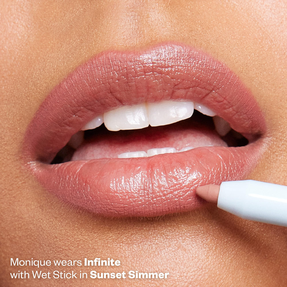 Brush blends edges for a seamless, softened lip line.